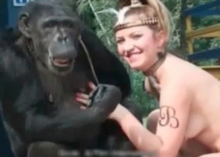 Monkey trained by a skillful amateur zoophile